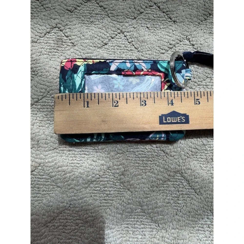 Vera Bradley Women's Zip ID Case Happy Blooms Pattern Multicolor Cotton